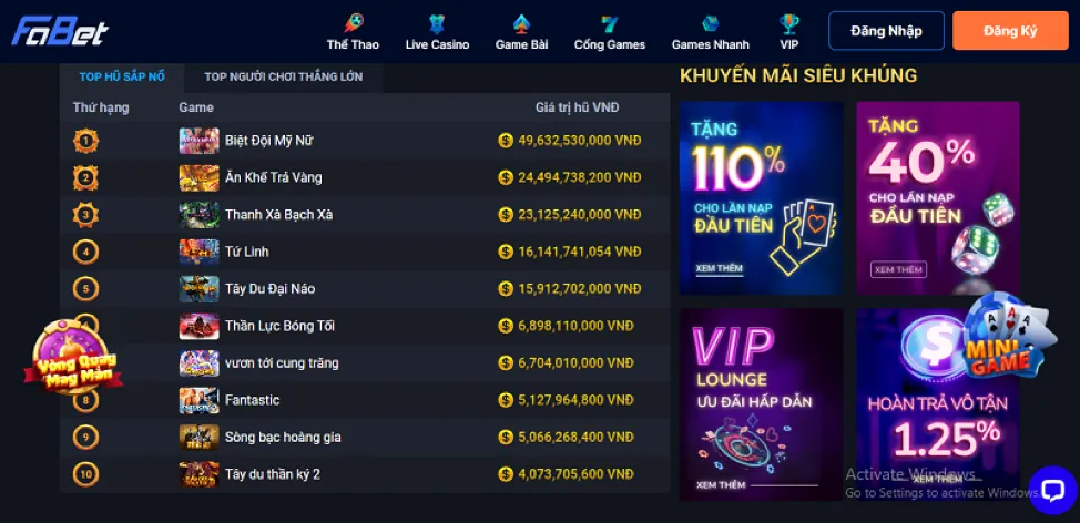 Các trò chơi cá cược tại BJ38 link mới